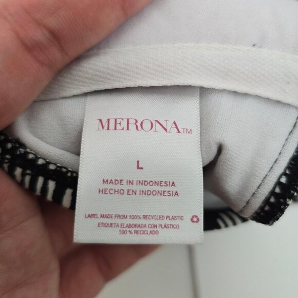 Merona Black White Geometric Mesh Bustier Halter Tube Convertible Swim Tank Top - Picture 7 of 7